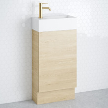 Lottie 480mm Freestanding Small Space Vanity with Ceramic Countertop